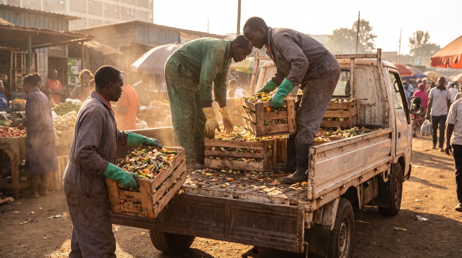 Organic waste sourcing for black soldier fly farming