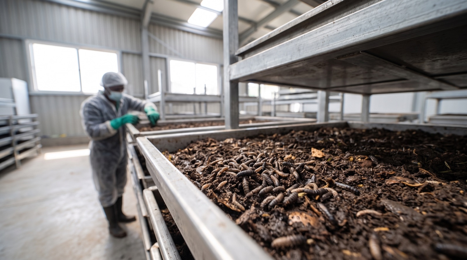 Black soldier fly larvae bioconversion at Alpha Protein