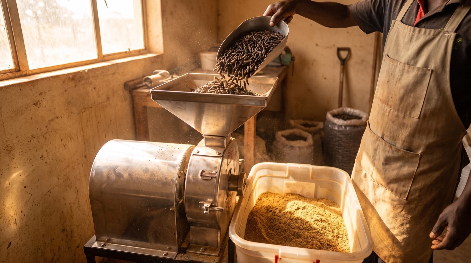 Harvesting and processing insect protein